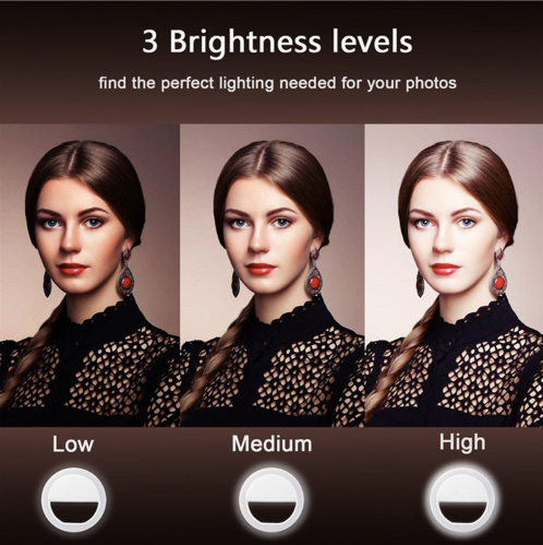 Rechargeable Clip On Selfie Ring LED Light