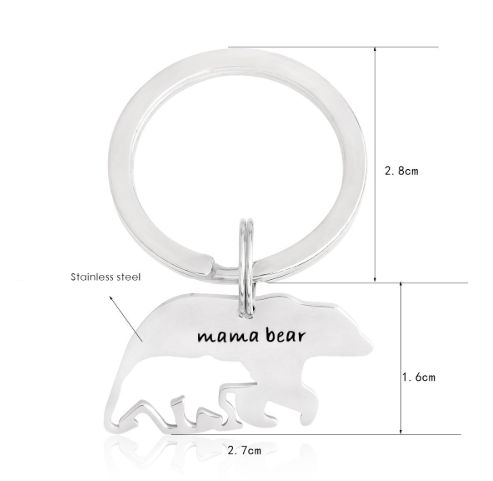 Mama Bear Bear Shaped Keyring