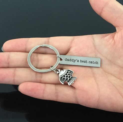 Daddy's Best Catch Keychain