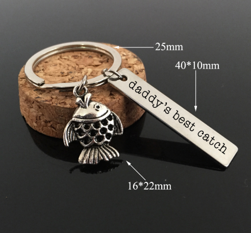 Daddy's Best Catch Keychain
