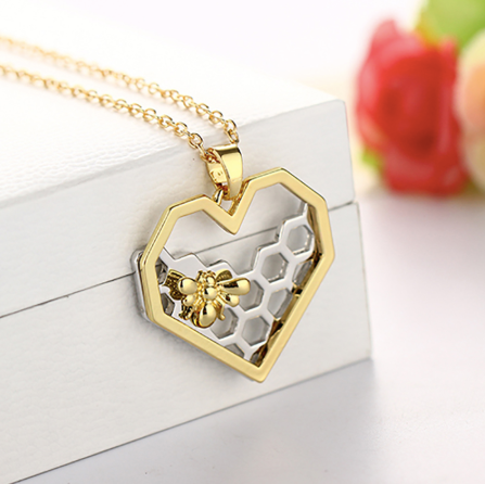 Honeycomb Bee Necklace