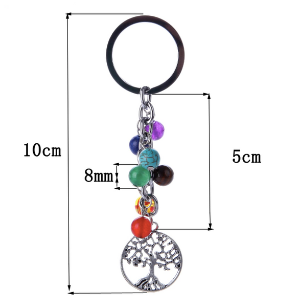 7 Chakra Stones Keychain