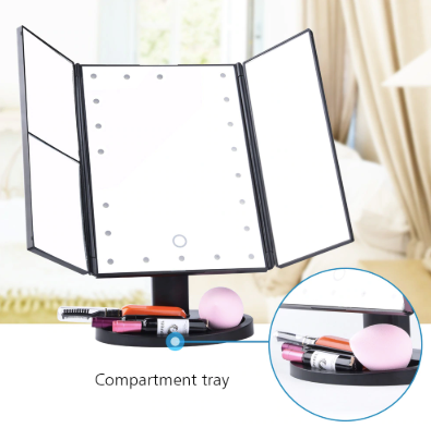 LED Touch Screen Makeup Mirror With Magnification