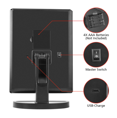 LED Touch Screen Makeup Mirror With Magnification