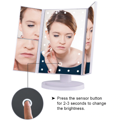 LED Touch Screen Makeup Mirror With Magnification