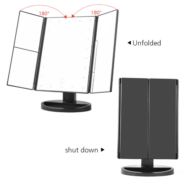 LED Touch Screen Makeup Mirror With Magnification
