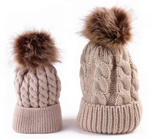 Mom & Baby Matching Knitted Beanie