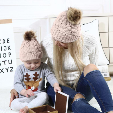 Mom & Baby Matching Knitted Beanie
