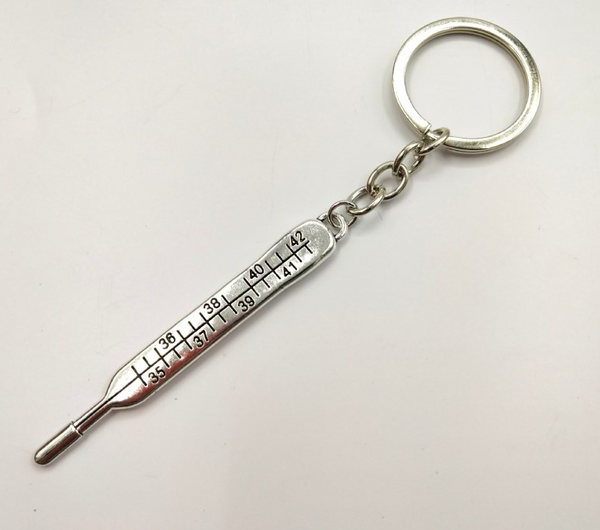Thermometer & Syringe Medical Keychain