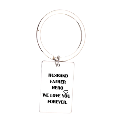 Husband Father Hero Keychain