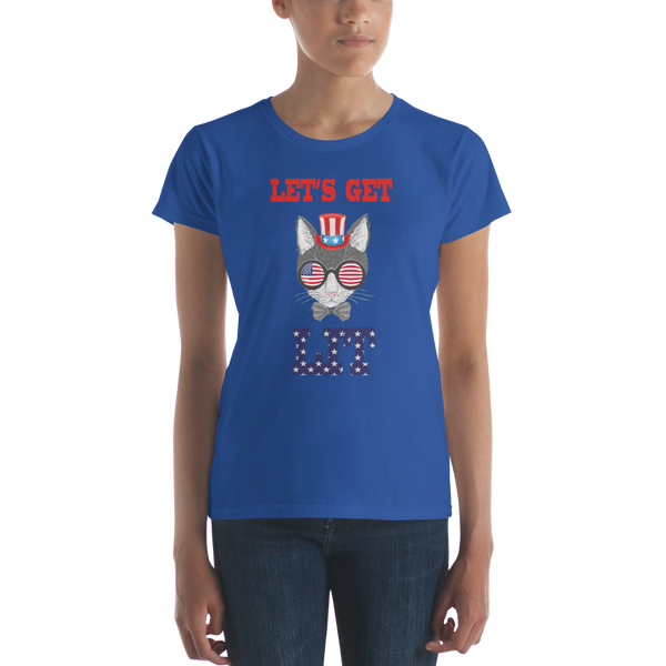 Lit Cat With Hat & Sunnies Women's Tee