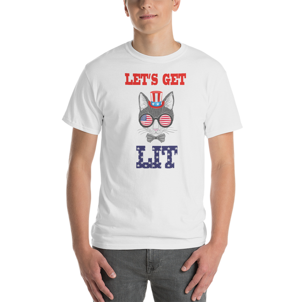 Lit Cat With Hat & Sunnies Men's Tee