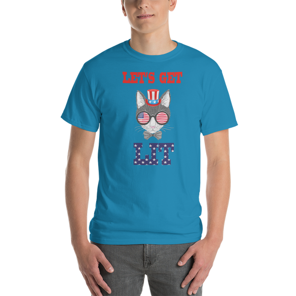 Lit Cat With Hat & Sunnies Men's Tee