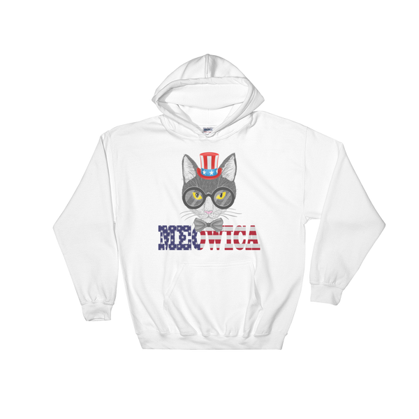 Gray Cat With Hat USA Hoodie