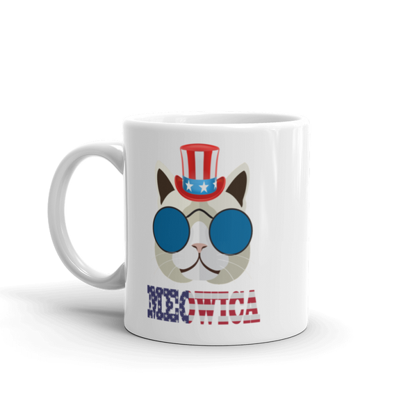 Funky Cat With Hat USA Mug