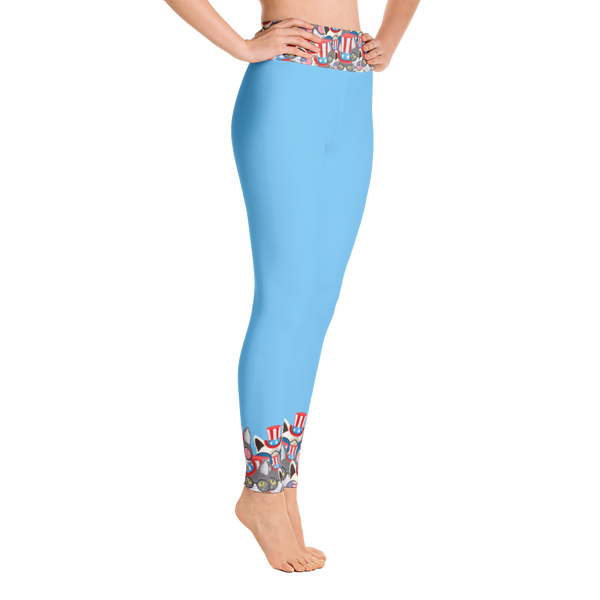 USA Cats on Bottom & Top Yoga Leggings