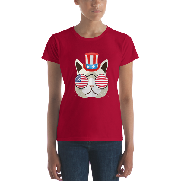 Funky Cat With Hat & Sunnies Women's Tee