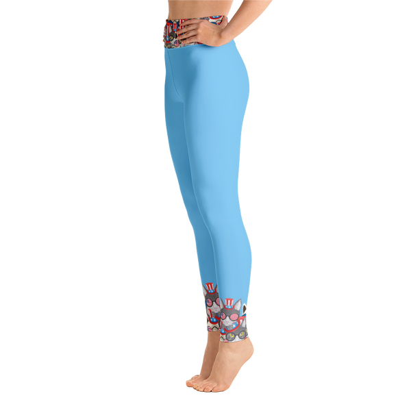 USA Cats on Bottom & Top Yoga Leggings