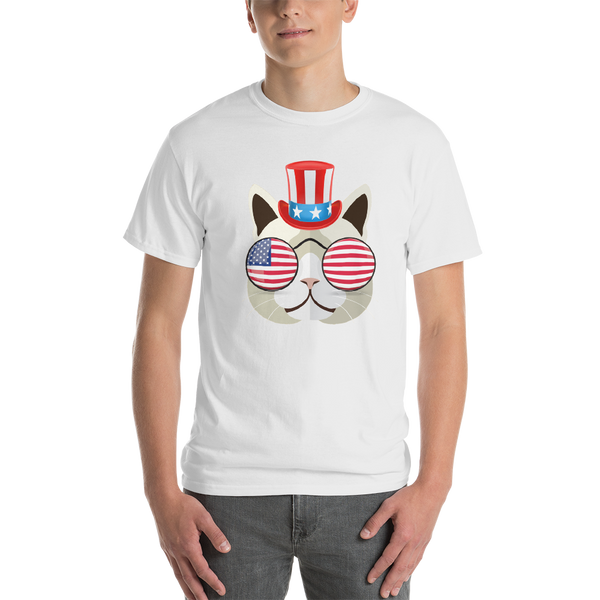 Funky Cat With Hat & Sunnies Men's Tee