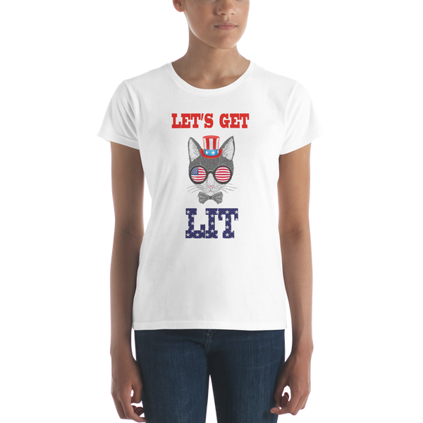 Lit Cat With Hat & Sunnies Women's Tee