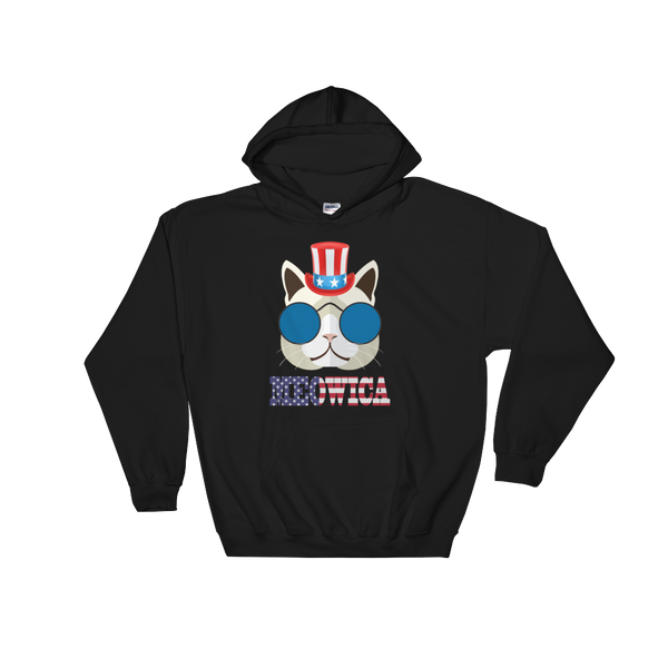 Funky Cat With Hat USA Hoodie