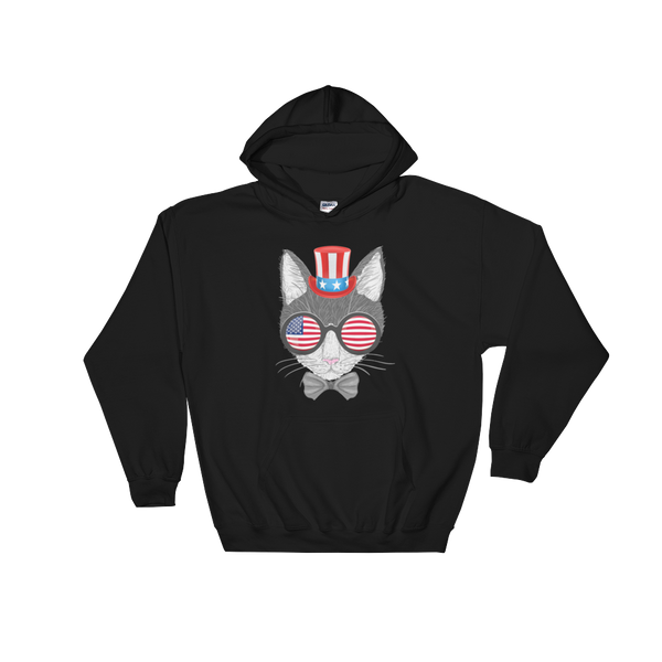 Gray Cat With Hat & Sunnies Hoodie