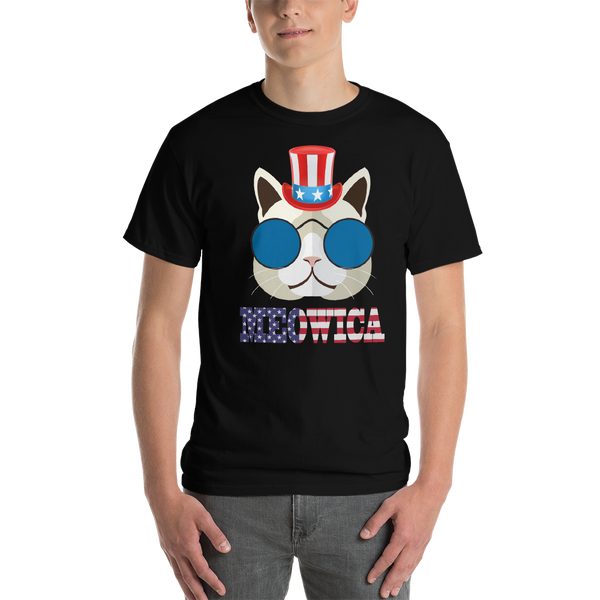Funky Cat With Hat USA Men's Tee