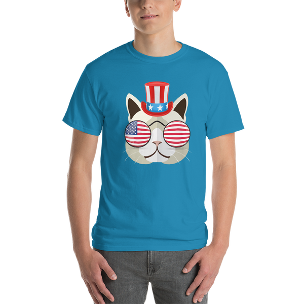 Funky Cat With Hat & Sunnies Men's Tee
