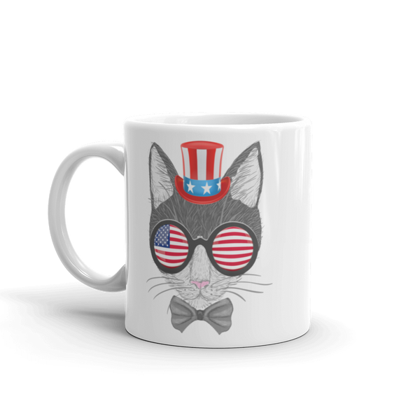 Gray Cat With Hat & Sunnies Mug