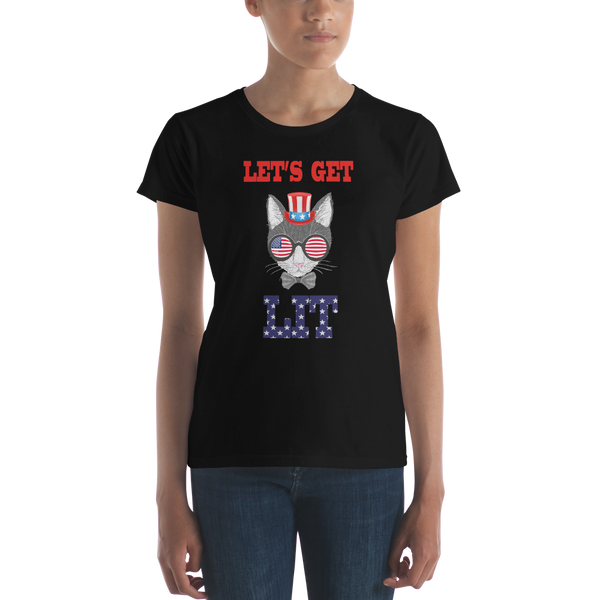 Lit Cat With Hat & Sunnies Women's Tee