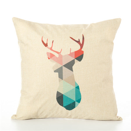 Colourful Geometric Animal Pillow Cases
