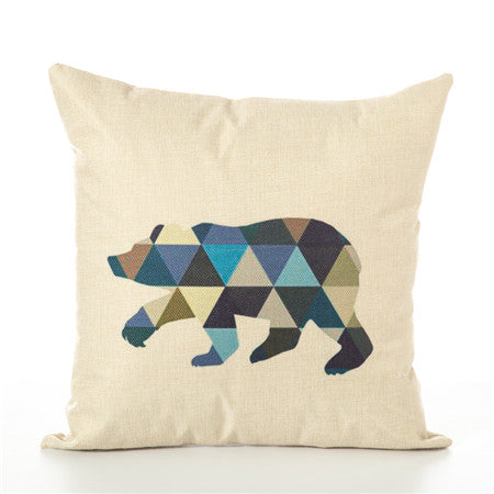 Colourful Geometric Animal Pillow Cases