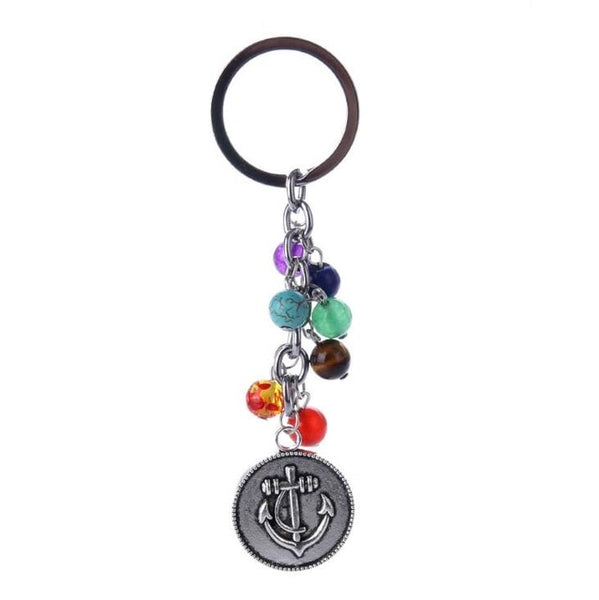 7 Chakra Stones Keychain