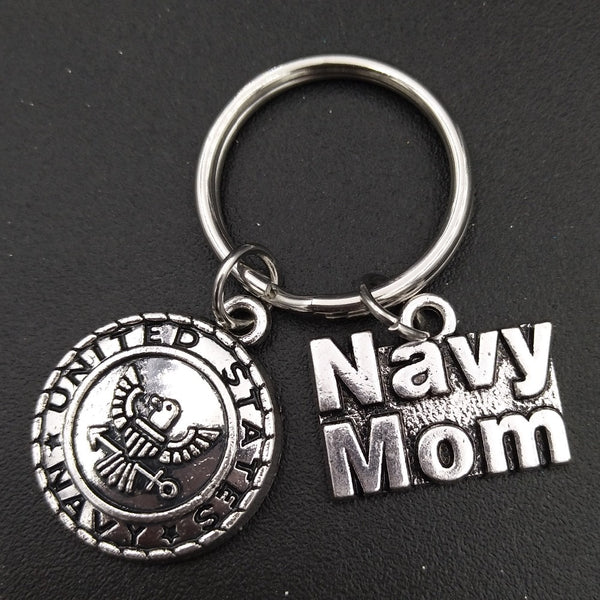 Navy Mom Keychain