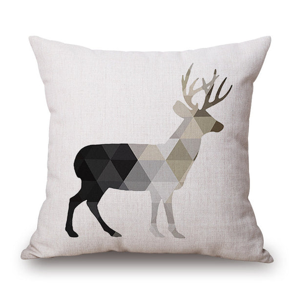 Monochrome Geometric Animal Pillow Cases
