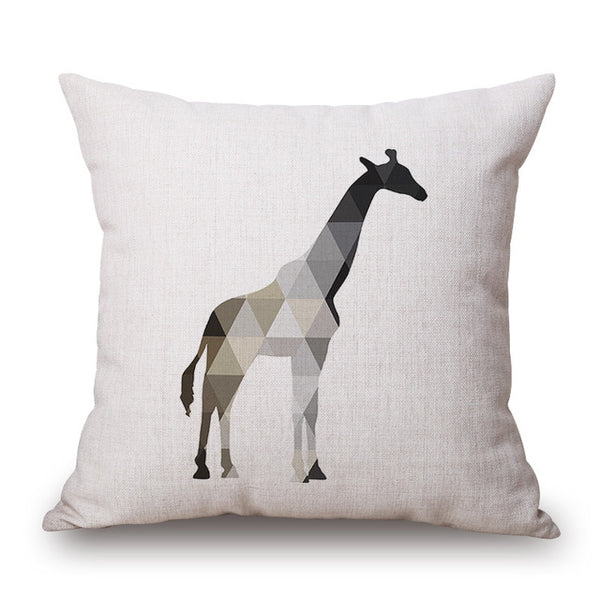 Monochrome Geometric Animal Pillow Cases