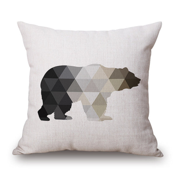 Monochrome Geometric Animal Pillow Cases