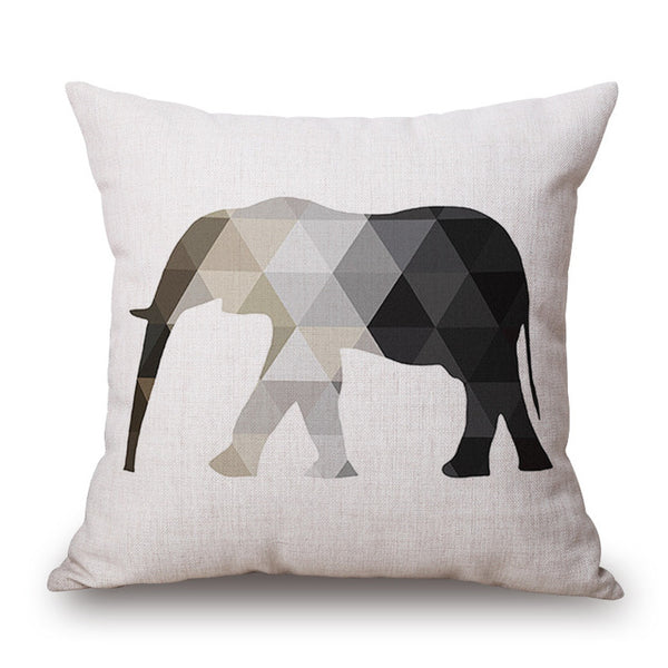 Monochrome Geometric Animal Pillow Cases