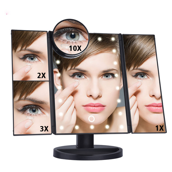 LED Touch Screen Makeup Mirror With Magnification