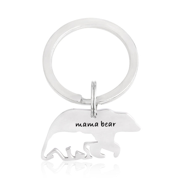Mama Bear Bear Shaped Keyring