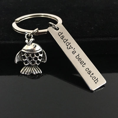 Daddy's Best Catch Keychain