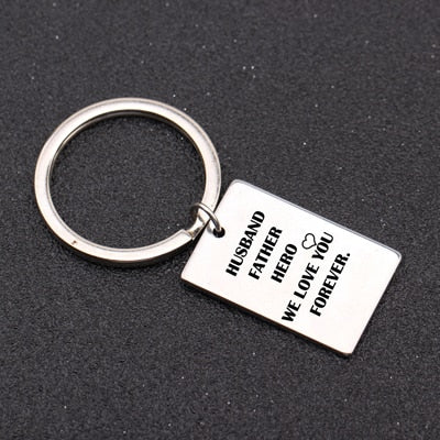 Husband Father Hero Keychain