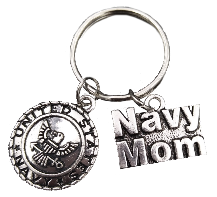 Navy Mom Keychain