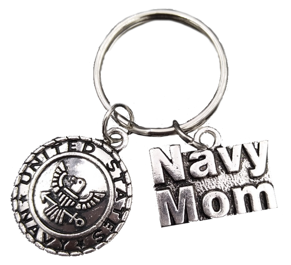 Navy Mom Keychain