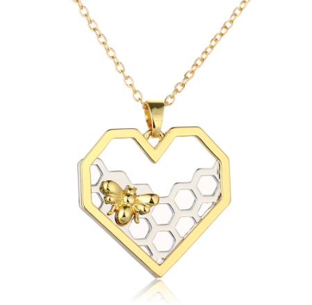 Honeycomb Bee Necklace
