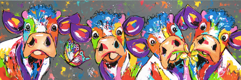 Colourful Cows Canvas Print