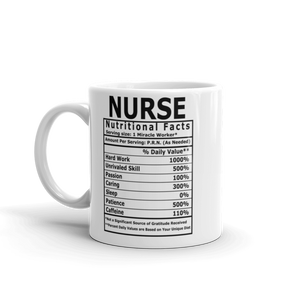 Nurse's Nutritional Facts Mug