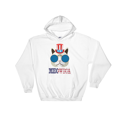 Funky Cat With Hat USA Hoodie