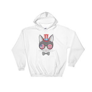 Gray Cat With Hat & Sunnies Hoodie