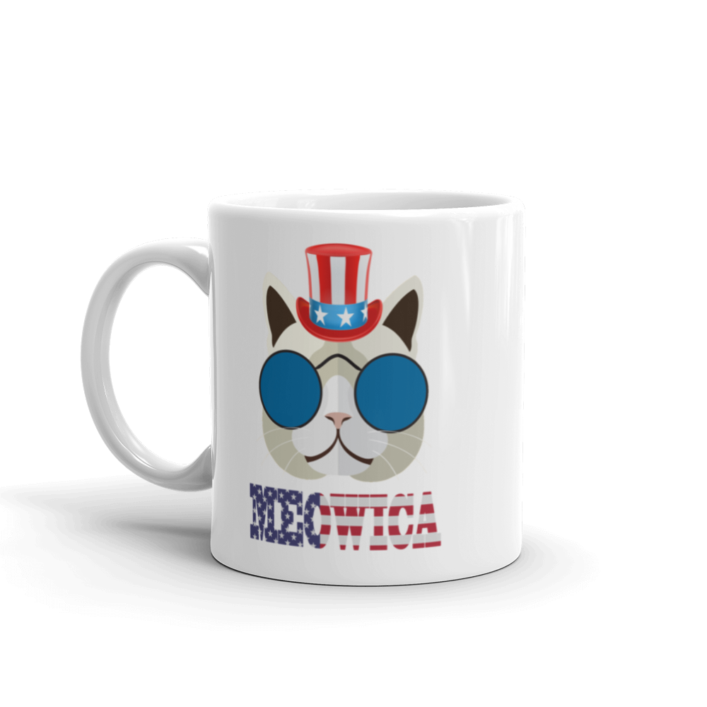 Funky Cat With Hat USA Mug